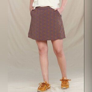 NWT Toad&Co Geo Print Recycled Sunkissed Weekend Skort Skirt W Attached Shorts